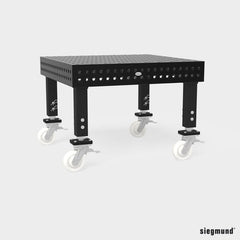 2 - 220879.X: 600 - 850mm Height Adjustable Leg with Caster & Locking Brake for the Siegmund System 22 Welding Tables - 22mm Welding Table Accessories by Siegmund - The Flattest, Most Reliable Welding Tables & Fixturing Accessories in the World