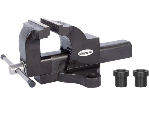 2 - 224302.Set: 125mm Bench Vise Set for the System 22 Welding Tables With 2 Reduction Bushing (000544) - Maintenance Products by Siegmund - The Flattest, Most Reliable Welding Tables & Fixturing Accessories in the World