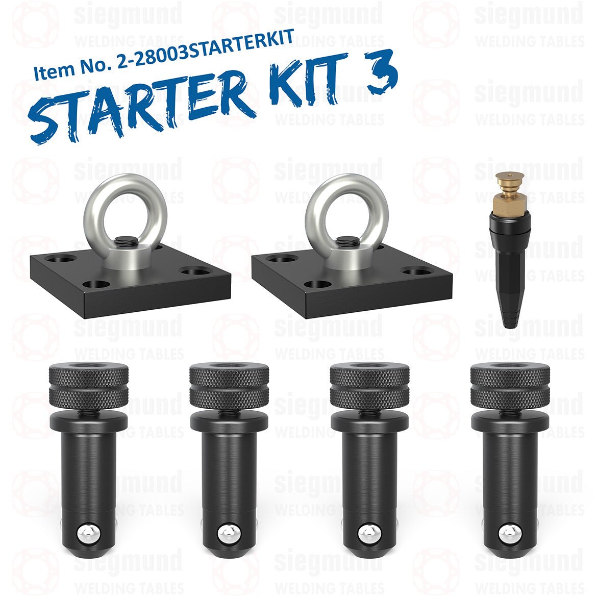 2 - 28003STARTERKIT: The Metric System 28 Dual Lifting Bracket Starter Kit for 3,000 x 1,500mm Welding Tables - 28mm Welding Table Accessories by Siegmund - The Flattest, Most Reliable Welding Tables & Fixturing Accessories in the World