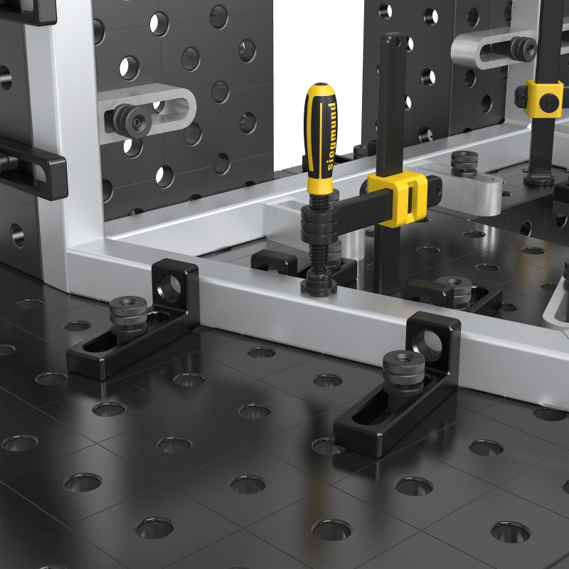 2 - 280109.N: 175mm SL Stop and Clamping Square (Nitrided) - 28mm Welding Table Accessories by Siegmund - The Flattest, Most Reliable Welding Tables & Fixturing Accessories in the World