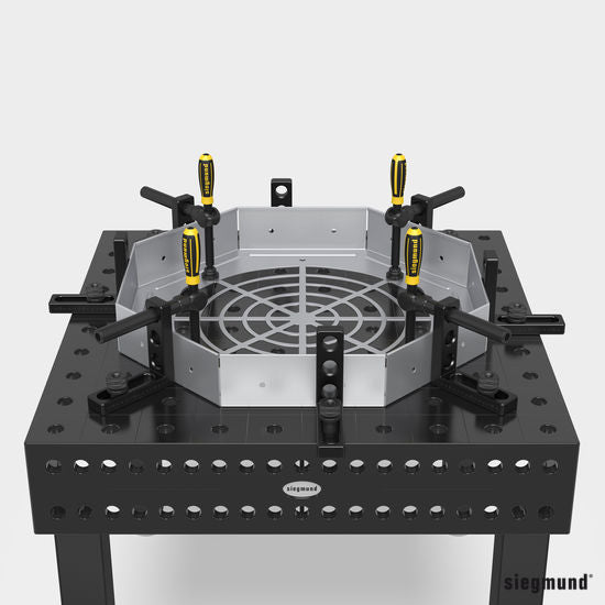 2 - 280110.A: 175mm L Stop and Clamping Square (Aluminum) - 28mm Welding Table Accessories by Siegmund - The Flattest, Most Reliable Welding Tables & Fixturing Accessories in the World