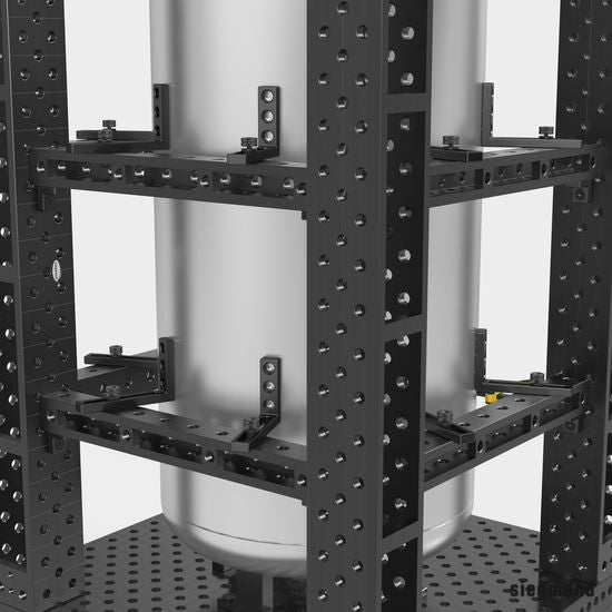 2 - 280115.N: 275mm WL Stop and Clamping Square (Nitrided) - 28mm Welding Table Accessories by Siegmund - The Flattest, Most Reliable Welding Tables & Fixturing Accessories in the World