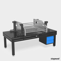 2 - 280130.N: 500mm GK Left Stop and Clamping Square (Nitrided) - 28mm Welding Table Accessories by Siegmund - The Flattest, Most Reliable Welding Tables & Fixturing Accessories in the World