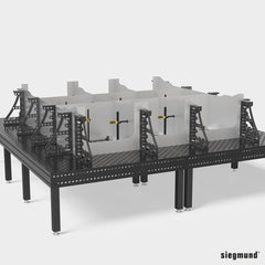 2 - 280134.N: 600mm GK Left Stop and Clamping Square (Nitrided) - 28mm Welding Table Accessories by Siegmund - The Flattest, Most Reliable Welding Tables & Fixturing Accessories in the World