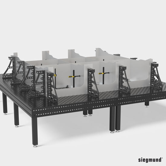 2 - 280136.N: 600mm GK Right Stop and Clamping Square (Nitrided) - 28mm Welding Table Accessories by Siegmund - The Flattest, Most Reliable Welding Tables & Fixturing Accessories in the World