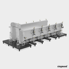 2 - 280148: 1,200mm GK Left Stop and Clamping Square (Aluminum/Titanium) - 28mm Welding Table Accessories by Siegmund - The Flattest, Most Reliable Welding Tables & Fixturing Accessories in the World