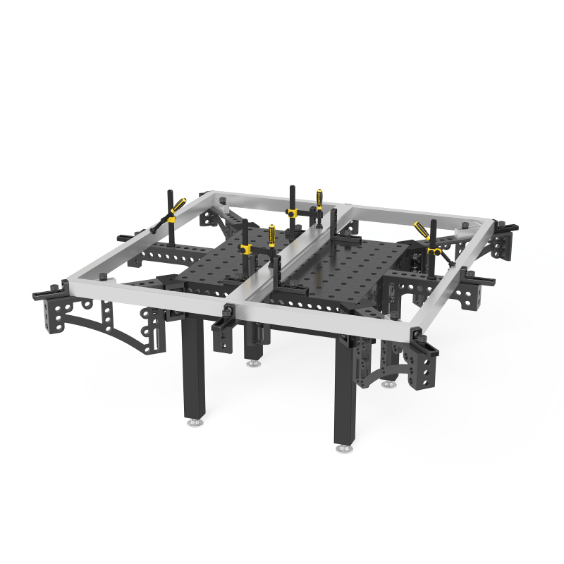 2 - 280190.N: Small Cast Iron Standard Corner Connection (Nitrided) - 28mm Welding Table Accessories by Siegmund - The Flattest, Most Reliable Welding Tables & Fixturing Accessories in the World