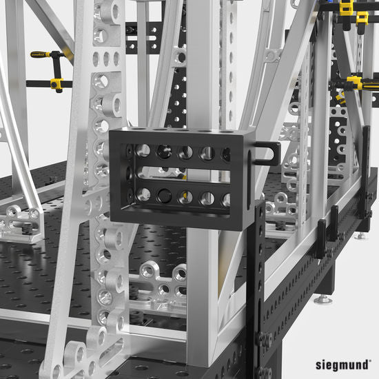 2 - 280300.N: 300x200x100mm Right Support and Clamping Frame Riser Block (Nitrided) - 28mm Welding Table Accessories by Siegmund - The Flattest, Most Reliable Welding Tables & Fixturing Accessories in the World