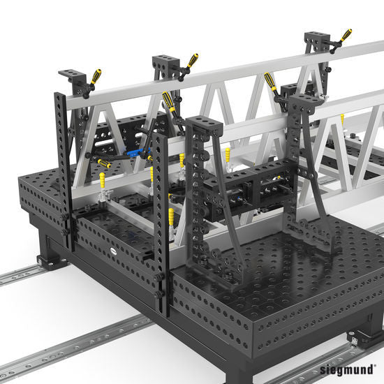 2 - 280300.N: 300x200x100mm Right Support and Clamping Frame Riser Block (Nitrided) - 28mm Welding Table Accessories by Siegmund - The Flattest, Most Reliable Welding Tables & Fixturing Accessories in the World