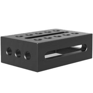 2 - 280301.N: 300x200x100mm Left Support and Clamping Frame Riser Block (Nitrided) - 28mm Welding Table Accessories by Siegmund - The Flattest, Most Reliable Welding Tables & Fixturing Accessories in the World