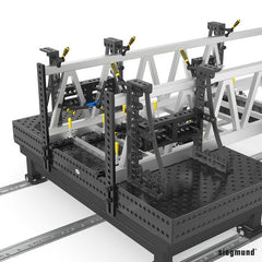 2 - 280301.N: 300x200x100mm Left Support and Clamping Frame Riser Block (Nitrided) - 28mm Welding Table Accessories by Siegmund - The Flattest, Most Reliable Welding Tables & Fixturing Accessories in the World