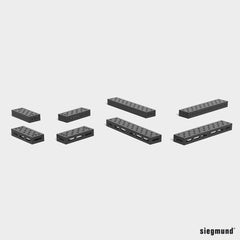 2 - 280311.P: 500x200x100mm Square U - Shape Riser Block with Left Side Oblong Holes/Slots (Plasma Nitrided) - 28mm Welding Table Accessories by Siegmund - The Flattest, Most Reliable Welding Tables & Fixturing Accessories in the World