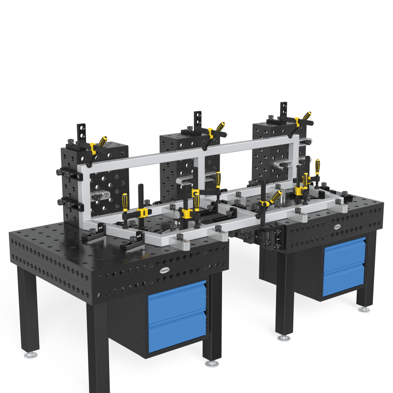 2 - 280380.2.P: 1,500x400x200mm Square U - Shape Riser Block (Plasma Nitrided) - 28mm Welding Table Accessories by Siegmund - The Flattest, Most Reliable Welding Tables & Fixturing Accessories in the World
