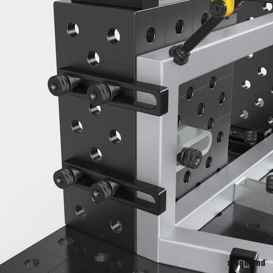 2 - 280410.1.N: 200mm L Universal Stop (Nitrided) - 28mm Welding Table Accessories by Siegmund - The Flattest, Most Reliable Welding Tables & Fixturing Accessories in the World