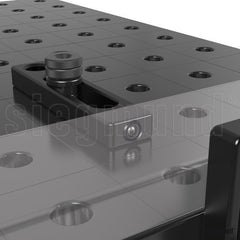 2 - 280421: 225mm L FDS Universal Stop with Pressure Spring (Burnished) - 28mm Welding Table Accessories by Siegmund - The Flattest, Most Reliable Welding Tables & Fixturing Accessories in the World