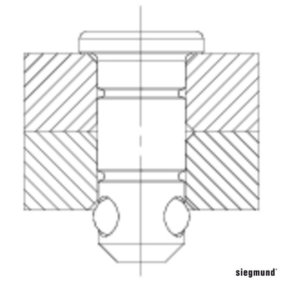 2 - 280522: Short, Flat Fast Clamping Bolt (Burnished) - 28mm Welding Table Accessories by Siegmund - The Flattest, Most Reliable Welding Tables & Fixturing Accessories in the World