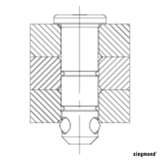 2 - 280523: Long, Flat Fast Clamping Bolt (Burnished) - 28mm Welding Table Accessories by Siegmund - The Flattest, Most Reliable Welding Tables & Fixturing Accessories in the World