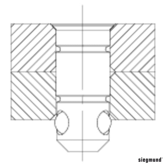 2 - 280528: Short Flush Mount Bolt (Burnished) - 28mm Welding Table Accessories by Siegmund - The Flattest, Most Reliable Welding Tables & Fixturing Accessories in the World