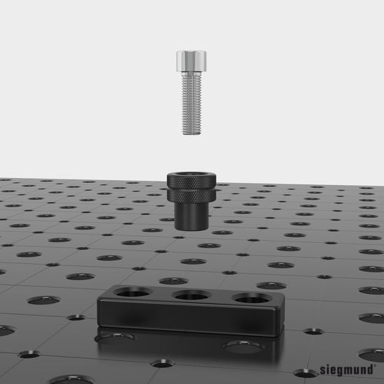 2 - 280546.3: Clamp Bushing for M16 Thread Including 50mm Screw (Burnished) - 28mm Welding Table Accessories by Siegmund - The Flattest, Most Reliable Welding Tables & Fixturing Accessories in the World