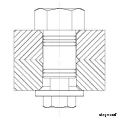 2 - 280550.1: Short Hexagonal Connecting Bolt (Burnished) - 28mm Welding Table Accessories by Siegmund - The Flattest, Most Reliable Welding Tables & Fixturing Accessories in the World