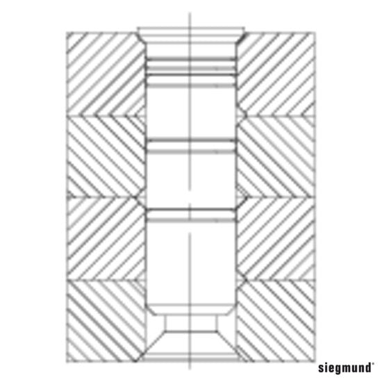 2 - 280562: Extra Long Connecting Bolt (Burnished) - 28mm Welding Table Accessories by Siegmund - The Flattest, Most Reliable Welding Tables & Fixturing Accessories in the World