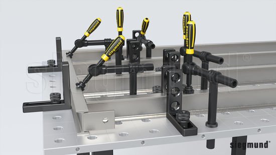 2 - 280604: Universal Basic Pipe Clamp (Burnished) - 28mm Welding Table Accessories by Siegmund - The Flattest, Most Reliable Welding Tables & Fixturing Accessories in the World