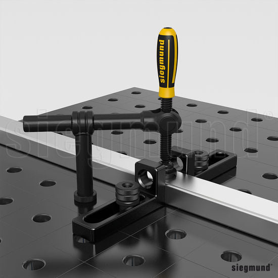 2 - 280604: Universal Basic Pipe Clamp (Burnished) - 28mm Welding Table Accessories by Siegmund - The Flattest, Most Reliable Welding Tables & Fixturing Accessories in the World