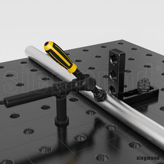 2 - 280604: Universal Basic Pipe Clamp (Burnished) - 28mm Welding Table Accessories by Siegmund - The Flattest, Most Reliable Welding Tables & Fixturing Accessories in the World