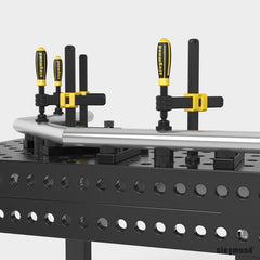 2 - 280648.1.A: 50mm Ø, 135° Prism with Screwed - In Collar (Aluminum) - 28mm Welding Table Accessories by Siegmund - The Flattest, Most Reliable Welding Tables & Fixturing Accessories in the World