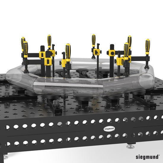 2 - 280652.1.PA: 120mm Ø, 157° Prism with Screwed - In Collar (Polyamide) - 28mm Welding Table Accessories by Siegmund - The Flattest, Most Reliable Welding Tables & Fixturing Accessories in the World