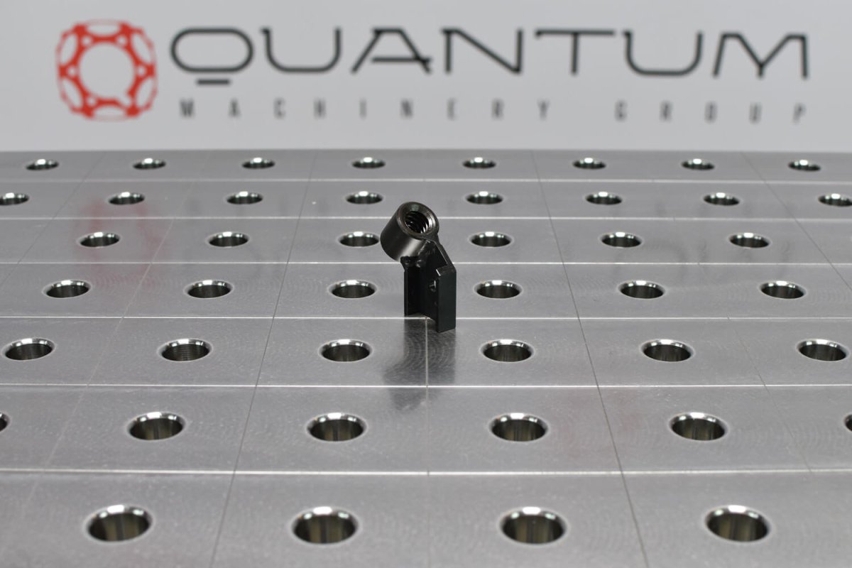 2 - 280663: 45° Adapter for 2 - 280610.N Screw Clamp (Burnished) - 28mm Welding Table Accessories by Siegmund - The Flattest, Most Reliable Welding Tables & Fixturing Accessories in the World