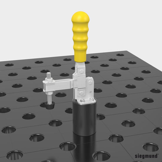 2 - 280715.2: Ø 50/70 Adapter with Hole Pattern for Toggle Clamps (Burnished) - 28mm Welding Table Accessories by Siegmund - The Flattest, Most Reliable Welding Tables & Fixturing Accessories in the World