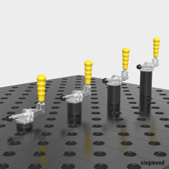 2 - 280715.2: Ø 50/70 Adapter with Hole Pattern for Toggle Clamps (Burnished) - 28mm Welding Table Accessories by Siegmund - The Flattest, Most Reliable Welding Tables & Fixturing Accessories in the World