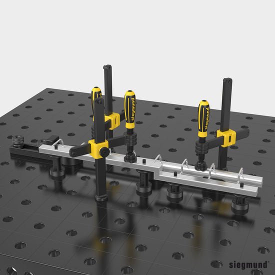 2 - 280824: Height Adjustable Support with Scale (Burnished) - 28mm Welding Table Accessories by Siegmund - The Flattest, Most Reliable Welding Tables & Fixturing Accessories in the World