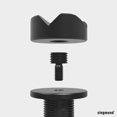 2 - 280824: Height Adjustable Support with Scale (Burnished) - 28mm Welding Table Accessories by Siegmund - The Flattest, Most Reliable Welding Tables & Fixturing Accessories in the World