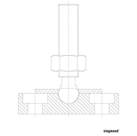 2 - 280869: Heavy Duty Bolt for System 28 Floor Anchoring Plate - 28mm Welding Table Accessories by Siegmund - The Flattest, Most Reliable Welding Tables & Fixturing Accessories in the World