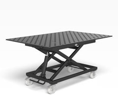 2 - HT804014.XD7: 1500x1000x15mm System 28 Mobile Lifting Table with Perforated Plate - System 28 Welding Tables by Siegmund - The Flattest, Most Reliable Welding Tables & Fixturing Accessories in the World