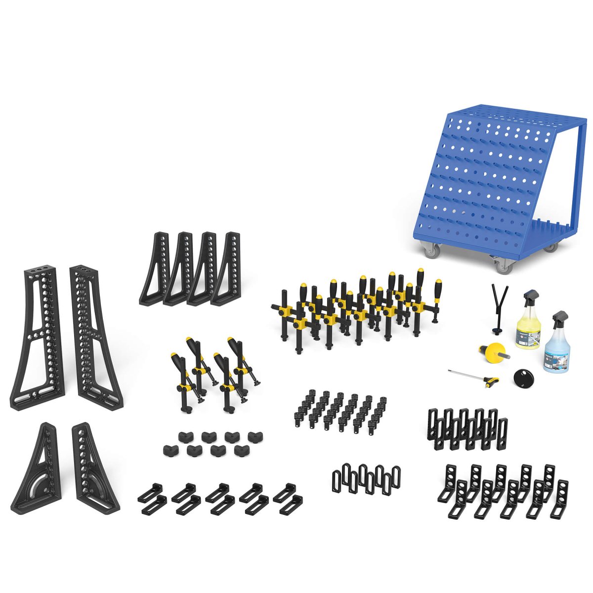 4 - 163400: Set 4, 99 Piece Accessory Kit for the System 16 Metric Series Welding Tables - 16mm Welding Table Accessories by Siegmund - The Flattest, Most Reliable Welding Tables & Fixturing Accessories in the World