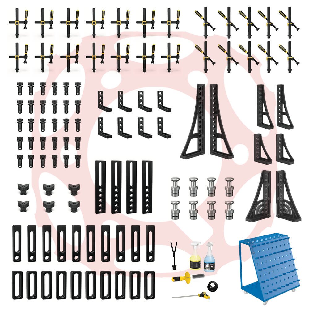 4 - 283400: Set 4, 109 Piece Accessory Kit for the System 28 Metric Series Welding Tables - 28mm Welding Table Accessories by Siegmund - The Flattest, Most Reliable Welding Tables & Fixturing Accessories in the World