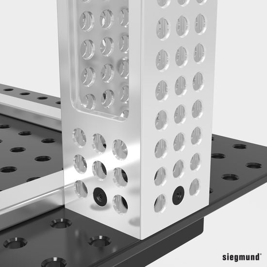 4 - AQ16014200.VL: 2000x100x100mm U - Shape Aluminum Profile With Elongated Hole - 16mm Welding Table Accessories by Siegmund - The Flattest, Most Reliable Welding Tables & Fixturing Accessories in the World