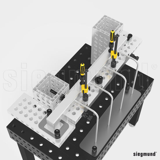 4 - AR28014050.V: 500x200x50mm Aluminum Profile Bracket - 28mm Welding Table Accessories by Siegmund - The Flattest, Most Reliable Welding Tables & Fixturing Accessories in the World