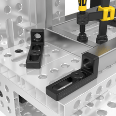 4 - AR28014080.VL: 800x200x50 Aluminum Profile Bracket With Elongated Hole - 28mm Welding Table Accessories by Siegmund - The Flattest, Most Reliable Welding Tables & Fixturing Accessories in the World