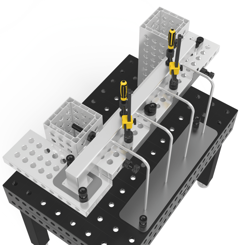 4 - AR28014120.V: 1200x200x50 Aluminum Profile Bracket - 28mm Welding Table Accessories by Siegmund - The Flattest, Most Reliable Welding Tables & Fixturing Accessories in the World