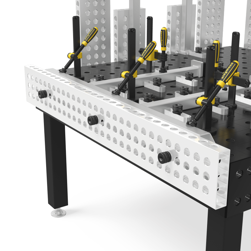 4 - AR28014200.V: 2000x200x50 Aluminum Profile Bracket - 28mm Welding Table Accessories by Siegmund - The Flattest, Most Reliable Welding Tables & Fixturing Accessories in the World