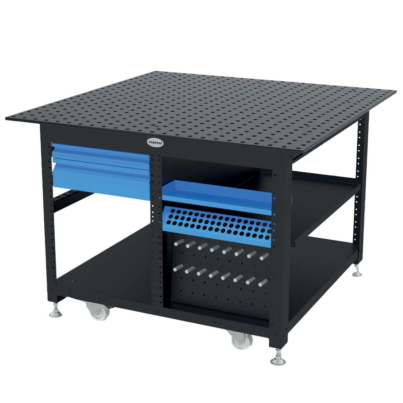 US167643: System 16 Workstation with "Set B" Including 4'x4' (48"x48") Perforated Plate (Siegmund Imperial Series)