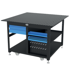 US164603: System 16 Workstation Including 4'x4' (48"x48") Perforated Plate & 2 Storage Drawers (Siegmund Imperial Series)