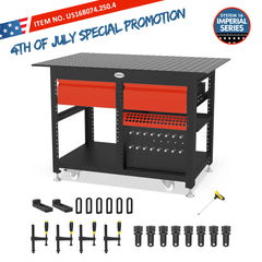 US168074.250.4: System 16, 2.8'x4' (32"x48") Imperial Workstation with "Set B" & 2 Storage Drawers (JULY 4TH, 2026 SPECIAL PROMOTION)