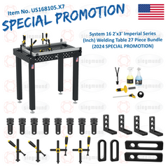 US168105.X7: System 16 2'x3' (24"x36") Imperial Series (Inch) Welding Table 27 Piece Bundle (2024 SPECIAL PROMOTION)