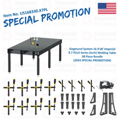 US168330.X7PL: Siegmund 4'x8' (48"x96") 8.7 Plus Series System 16 Imperial Welding Table 38 Piece Bundle (2024 SPECIAL PROMOTION)