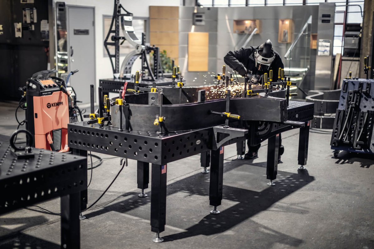 US280080.XD7: System 28 6'x12' (72"x144") Siegmund Imperial Series (Inch) Welding Table with Plasma Nitration